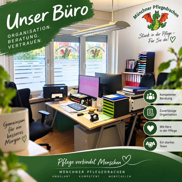 Büro der Münchner Pflegedrachen in München-Aubing – Organisation, Beratung, Vertrauen